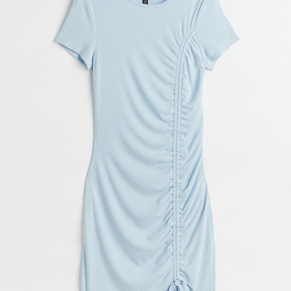 Mini light blue bodycon dress